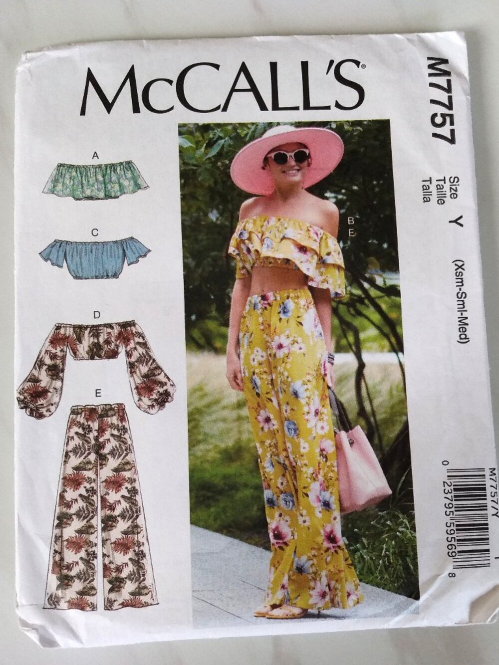Crop Top and Pants Sewing Pattern Size XS-M Summer Outfit UNCUT McCall's 7757